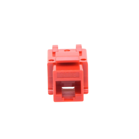 Módulo Jack Keystone Cat5e con terminación 110 (Punchdown) para faceplate - Color Rojo