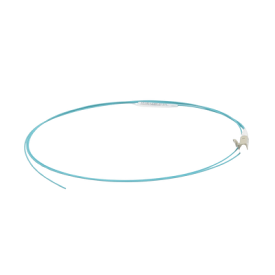 Pigtail de Fibra Óptica LC Simplex, Multimodo OM4 XGLO 50/125, OFNR, Color Aqua, 1 Metro