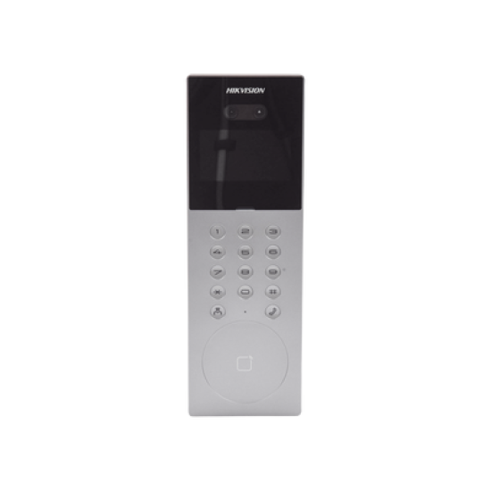 Videoportero IP Multiapartamento con Reconocimiento Facial / Llamada a App HikConnect (requiere monitor) / Protección IP65 / Apertura por Rostro, Tarjeta o App 