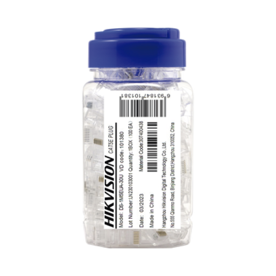 Bote con 100 Piezas de Plug Modular RJ45 / Cat 6 / Chapado en Oro a 30 Micras / Sin Blindaje / Facil Instalación / Uso Interior / Soporta Norma TIA-568B / Cumple con RoHS 2.0 