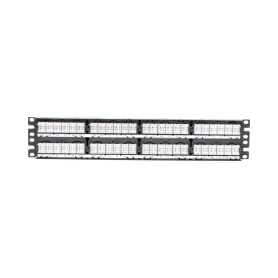 Panel de Parcheo de Impacto (110), Plano, Categoría 6A, de 48 Puertos, 2UR