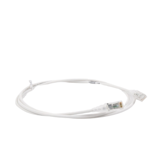 Patch Cord MC6 Modular Cat6 UTP, CM/LS0H, 5ft, Color Blanco, Diámetro Reducido (28AWG), Versión Bulk (Sin Empaque Individual)