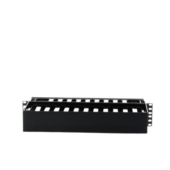 Organizador de Cables Horizontal PatchLink, Doble (Frontal y Posterior), Para Rack de 19in, 2UR