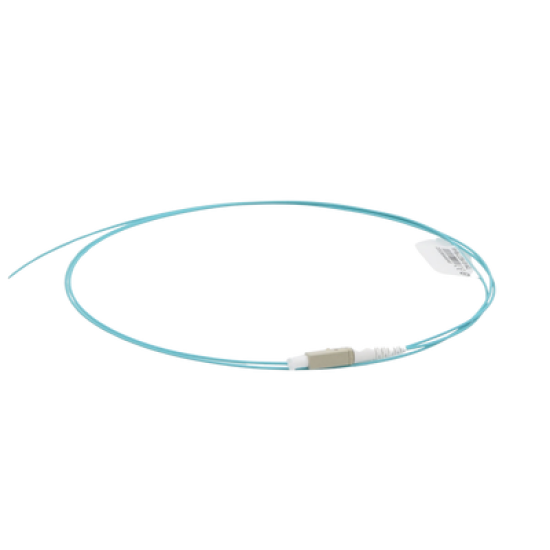 Pigtail de Fibra Óptica LC Simplex, Multimodo OM4 XGLO 50/125, OFNR, Color Aqua, 1 Metro