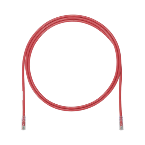 Cable de Parcheo UTP, Cat6A, 24 AWG, CM, Color Rojo, 5ft
