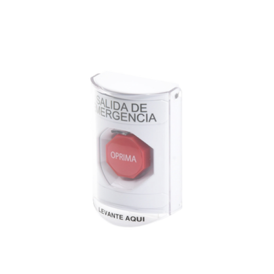 Botón Multipropósito, Texto Salida De Emergencia, Llave para Restablecer, Bocina Integrada De Alarma, Tapa De Policarbonato, 2 Relevadores forma C, Interior