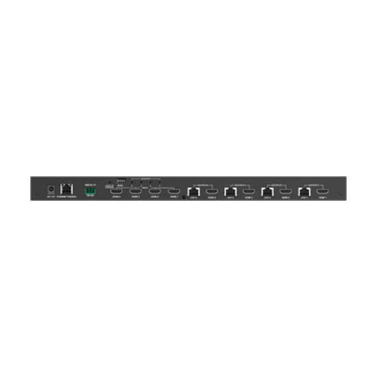 MATRICIAL Y EXTENSOR DE VIDEO HDMI 4 x 4 / 4 Entradas HDMI / 4 Salidas HDMI Loop / 4 Salidas RJ45 para Extender la señal 40 metros por salida  /4K / Conmutación por RS232, Control Remoto o Ethernet.