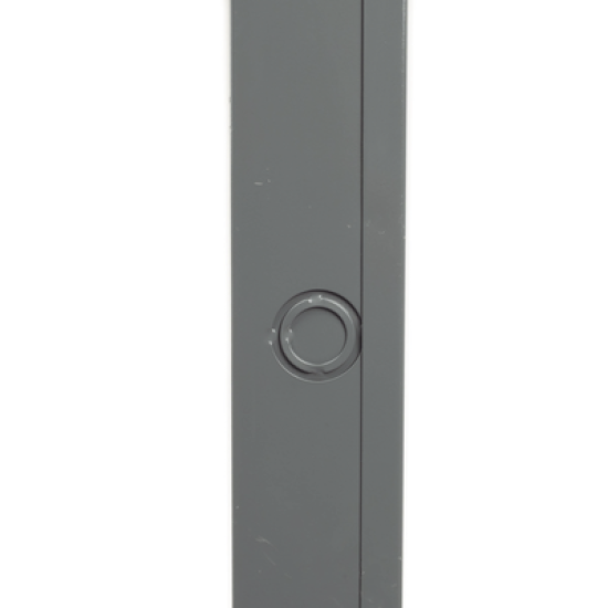 Ducto cuadrado embisagrado 6.5 x 6.5 cm, fabricado en lámina de acero al carbón, hasta 67 cables Cat6,  incluye cople con tornillería y 1 knock out por lado
