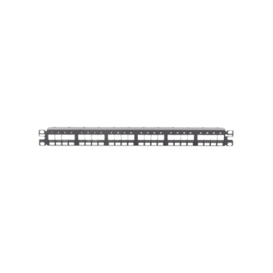 Panel de Parcheo Modular Keystone (Sin Conectores), Numerado y Espacio para Etiquetas, de 24 puertos, 1UR