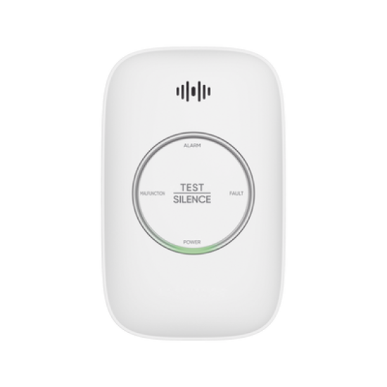 (HikFire) Detector de Gas Natural Metano (CH4) / Alarma Temprana / Salida para cierre de Válvula y/o  activación de Ventilador / Protección IP30 / Alarma de 70dB a 115dB a 1 metro de distancia