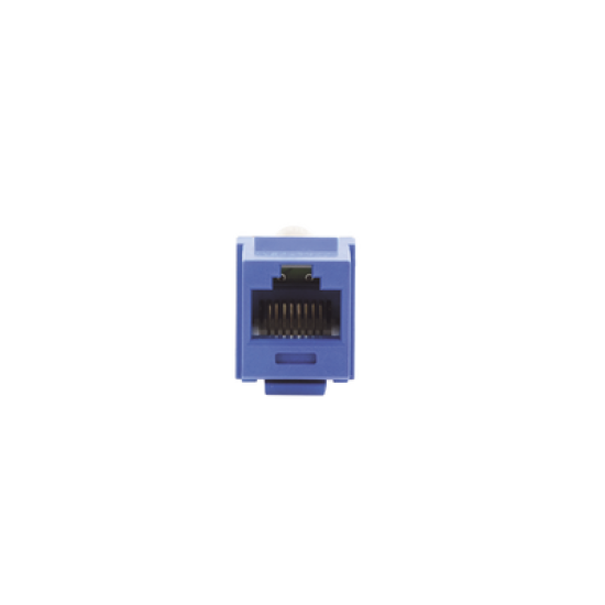 Conector Jack Estilo TP, Tipo Keystone, Categoría 6, de 8 posiciones y 8 cables, Color Azul