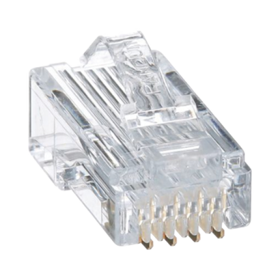 Plug RJ45 Cat5e, Para Cable UTP de Calibres 24-26 AWG, Chapado en Oro de 50 micras, Paquete de 50 piezas