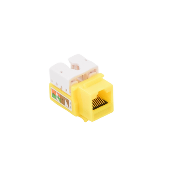 Módulo Jack Keystone Cat5e con terminación 110 (Punchdown) para faceplate - Color Amarillo