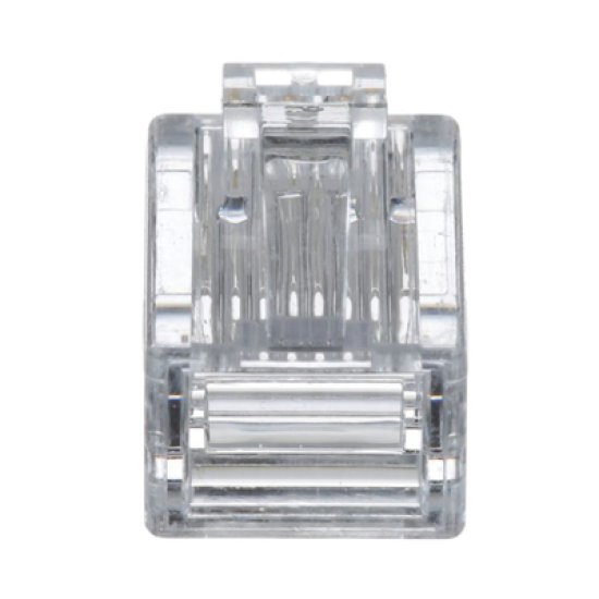 Plug RJ45 Cat5e, Para Cable UTP de Calibres 24-26 AWG, Chapado en Oro de 50 micras, Paquete de 100 piezas