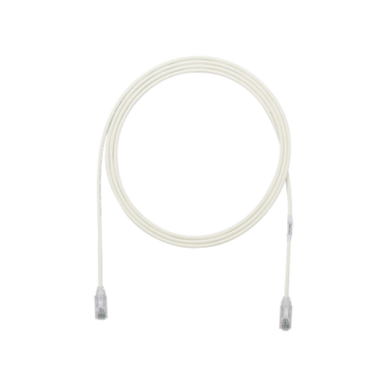 Cable de Parcheo TX6, UTP Cat6, Diámetro Reducido (28AWG), Color Blanco Mate, 3ft 
