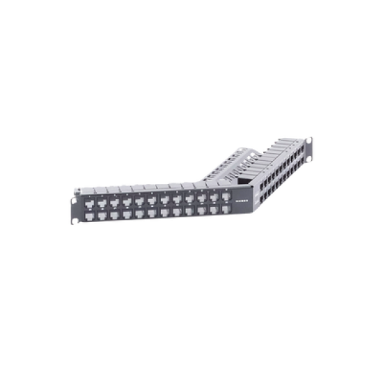 Patch Panel Z-MAX de 48 puertos, Blindado, Precargado con Jacks Categoría 6A,  Angulado, 1UR