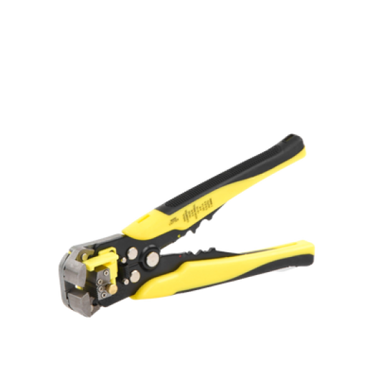 Pinza multifuncional Pelacables, con terminal de pestaña, prensado automático de color amarillo.     