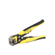 Pinza multifuncional Pelacables, con terminal de pestaña, prensado automático de color amarillo.     