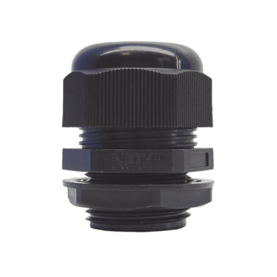 Conector Plástico Negro Tipo Glándula para Rosca NPT 1