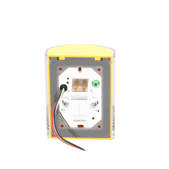 Botón de Apagado de Emergencia, Texto en Español, Tapa Protectora de Policarbonato Súper Resistente, Restablecimiento con Llave