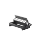 Caja Horizontal tipo Hub para escritorio color negro, con 1 Puerto HDMI Hembra-Hembra, 1 puerto RJ45 Cat6,  2 Puertos USB (Solo carga),  y 2 Contactos eléctricos universales