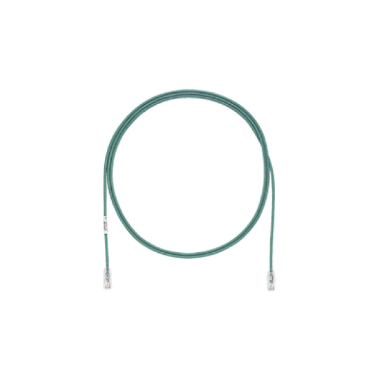 Cable de Parcheo TX6, UTP Cat6, Diámetro Reducido (28AWG), Color Verde, 3ft 