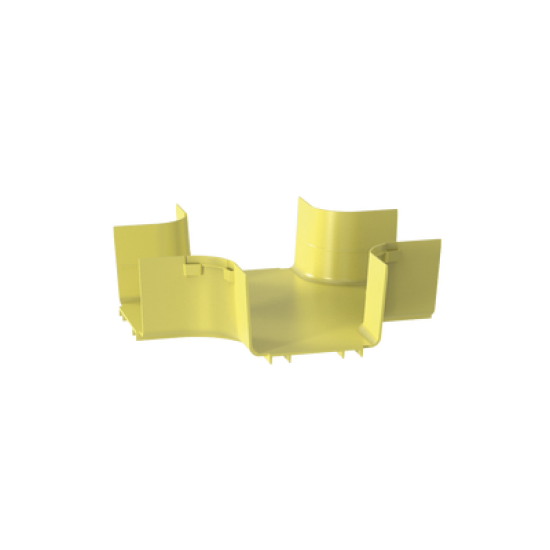 Accesorio de 4 Vías Horizontal, Con Ángulos a 90º, Para Canaletas FiberRunner™ 6X4, Color Amarillo