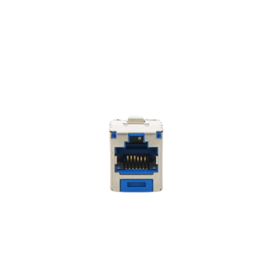 Conector Jack RJ45 Blindado, Estilo TG, Mini-Com, Categoría 6A, de 8 posiciones y 8 cables, Color Azul