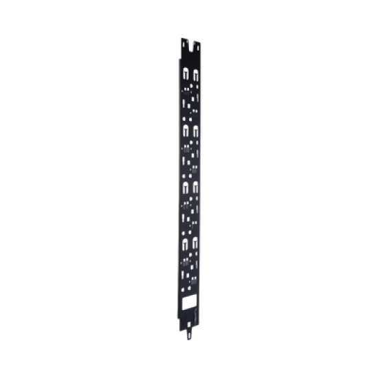 Panel Administrador de Cables Vertical para Gabinete FlexFusion™ de 45RU, Acepta Anillos en D, Anillos S1DR, S2DR y L; S1LR, S2LR, Color Negro