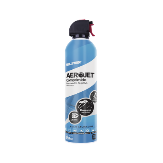 Removedor de polvo y residuos (aire comprimido) con aplicación 360º para limpieza de equipos electrónicos, válvula anti-estallamiento, 660 ml
