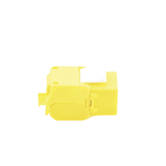 Módulo Jack Keystone Cat6A (toolless), con terminación en ángulo 180 º Color Amarillo, Compatible con Faceplate y Patchpanel Linkedpro