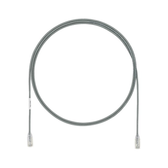 Cable de Parcheo TX6, UTP Cat6, Diámetro Reducido (28AWG), Color Gris, 1.5 m 
