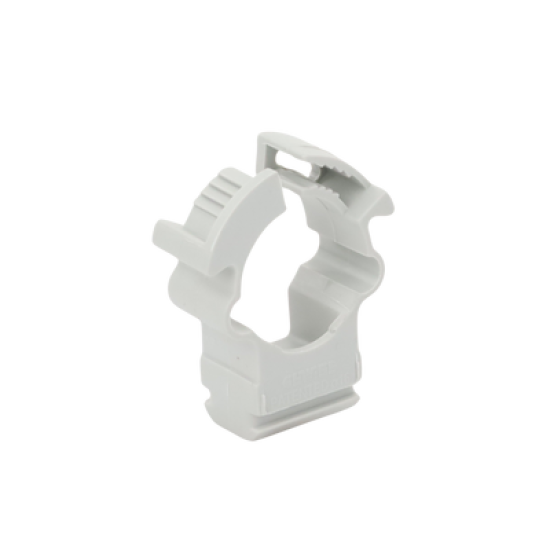 Soporte de collar (Abrazadera), PVC Auto-extinguible, cerrado para tubería de 16 mm
