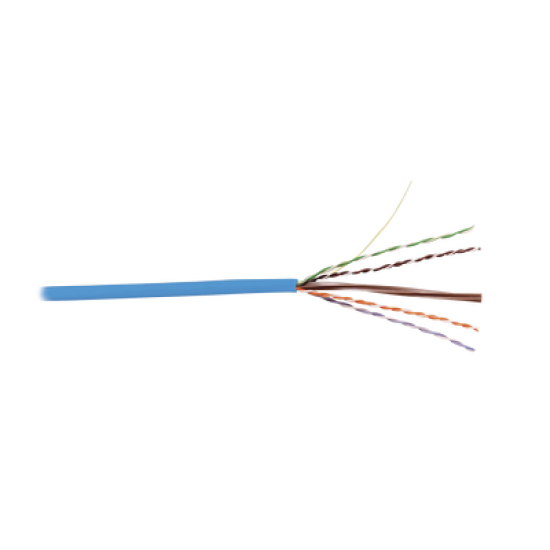 Bobina de Cable UTP Reelex, de 4 pares, Desempeño Cat6, LS0H (Bajo humo, cero halógenos), Color Azul, 24 AWG, 305m