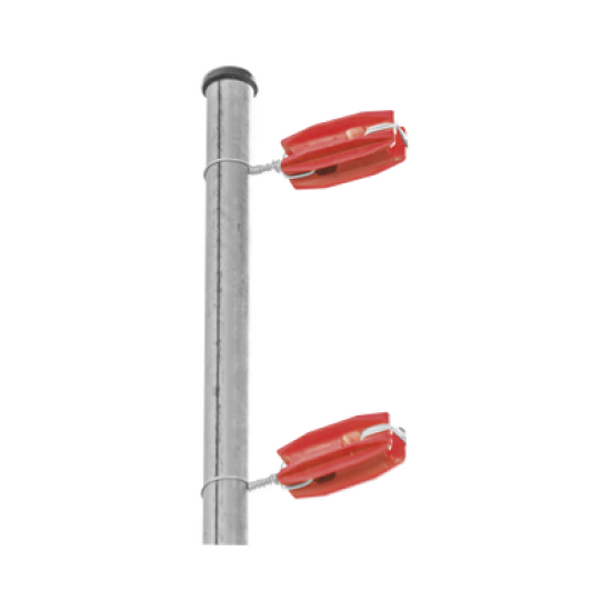 Aislador de color Rojo para postes de esquina de alta Resistencia con Anti UV de uso en cercos eléctricos