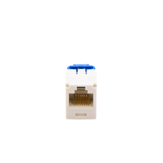 Conector Jack RJ45 Estilo TG, Mini-Com, Categoría 6A, de 8 posiciones y 8 cables, Color Blanco Mate