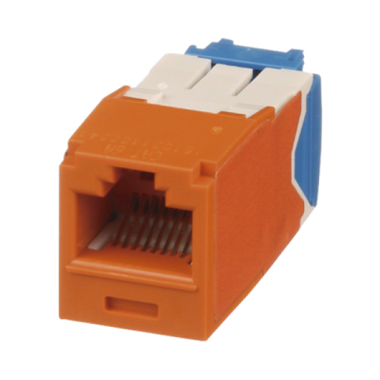 Conector Jack RJ45 Estilo TG, Mini-Com, Categoría 6A, de 8 posiciones y 8 cables, Color Naranja