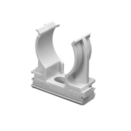 Soporte de presión (Abrazadera), PVC Auto-extinguible, abierto para tubería de 40 mm