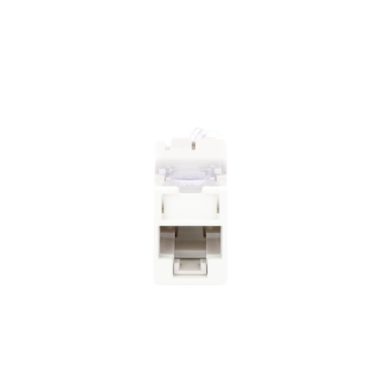 Jack UltraMAX Cat6A, UTP, Montaje híbrido en Placa de Pared (Plano y Angulado), Color Blanco, Punch Down