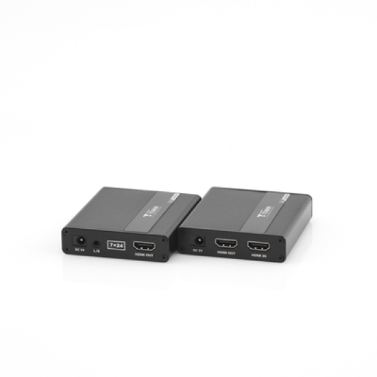 Kit extensor KVM (HDMI y USB) | 40m 4k@30Hz 40m | 1080P@60Hz | Cat 6, 6a y 7 | CERO LATENCIA | HDR | Salida Loop | Uso 24/7 | Salida de audio de 3.5mm | Transmite el Video y Controla tu DVR vía USB a distancia.