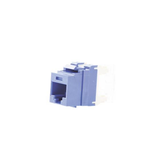 Conector Jack Estilo 110 (de Impacto), Tipo Keystone, Categoría 5e, de 8 posiciones y 8 cables, Color Azul 