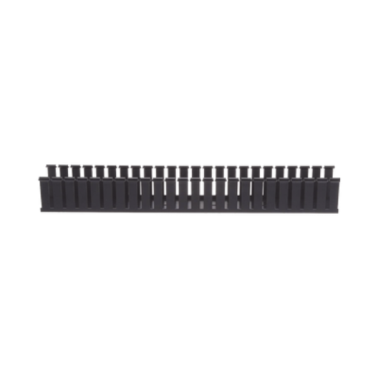 Canaleta Ranurada de PVC sin Tapa, Tipo G, 82.6 mm de Ancho, 79.2 mm de Alto y 1828.8 mm de Largo, Color Negro