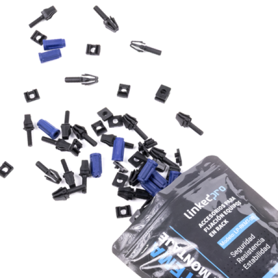 Kit de Montaje Rápido para Equipos en Rack / No más Tuercas Enjauladas / Soporta hasta 50 kg (50 Piezas)