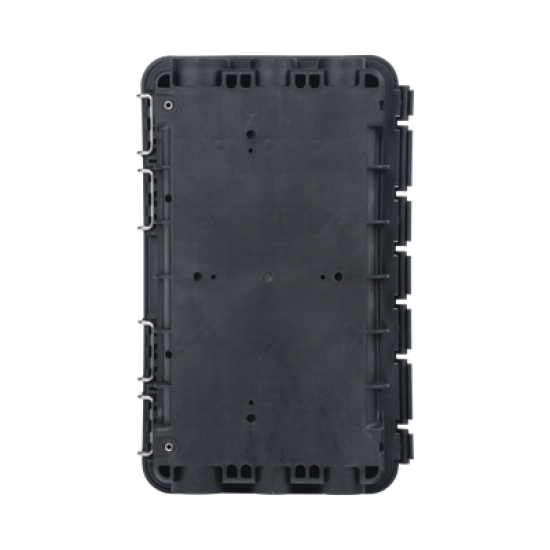 Caja de Distribución de Fibra Óptica, Hasta 96 Empalmes, Exterior IP65, Color Negro