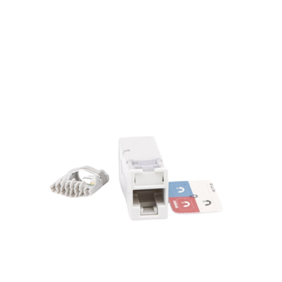 Jack Z-MAX Cat6A, UTP, Montaje híbrido en Placa de Pared (Plano y Angulado), Color Blanco