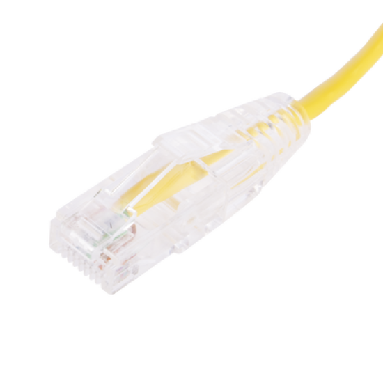 Cable de Parcheo Slim UTP Cat6 - 20 cm Amarillo Diámetro Reducido (28 AWG)