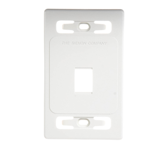 Placa de pared modular MAX, de 1 salida, color blanco, version bulk (Sin Empaque Individual)