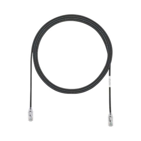 Cable de Parcheo TX6, UTP Cat6, Diámetro Reducido (28AWG), Color Negro, 7ft 