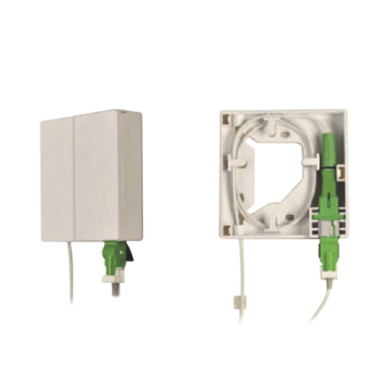 Caja Terminal de Fibra Óptica (Roseta) con un Acoplador SC/APC, color Blanco
