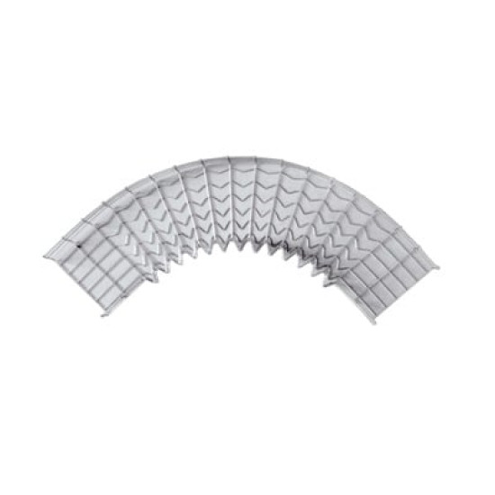 Curva Pre-Fabricada Horizontal de 90° con medidas de 33 mm de Peralte y 100 mm Ancho (33/100 mm) Curva Pre-Fabricada Horizontal de 90° con medidas de 33 mm de Peralte y 100 mm Ancho (33/100 mm)
